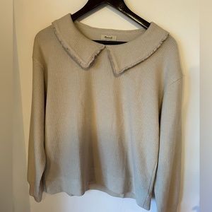 Madewell Ruffle-Collared Long-Sleeve Top
